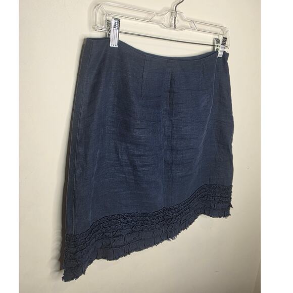 Tommy Bahama navy blue ruffled skirt - 2 - Picture 2 of 5